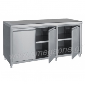 Stainless Steel Storage Cupboard 3 Opening Doors 