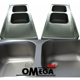 Commercial Stainless Steel Sink 2 Bowls