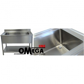 Single Bowl  (96x50x38 cm) Commercial Stainless Steel Sinks dim.120x70x85 cm