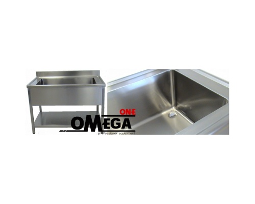 Single Bowl  (116x50x38 cm) Commercial Stainless Steel Sinks dim.140x70x85 cm