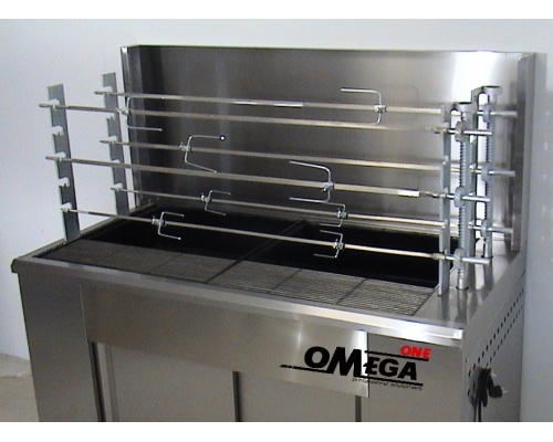 Charcoal chargrill with rotating spits - 6 Spits