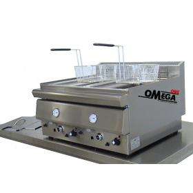Gas Friteuse Doppelt 8 + 8 Liter -mit Thermometer Modell 600