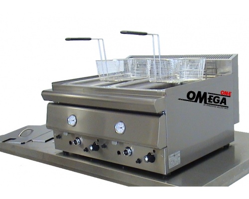 Gas Friteuse Doppelt 8 + 8 Liter -mit Thermometer Modell 600