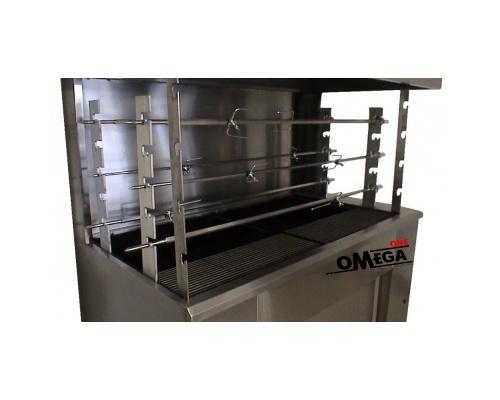 Charcoal chargrill with rotating spits - 6 Spits - Extraction Canopies