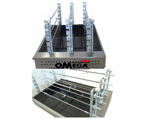 Charcoal chargrill with rotating spits- 9 Spits - without base