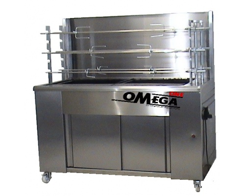 Charcoal chargrill with rotating spits - 6 Spits