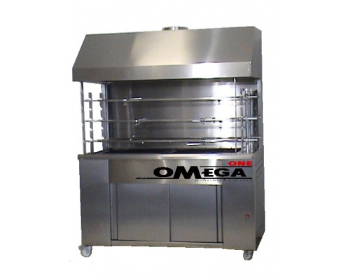 Charcoal chargrill with rotating spits - 6 Spits - Extraction Canopies
