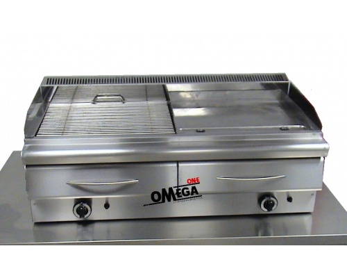 Heavy Duty Gas Vapour Chargrill -1/2 Gas Griddle & 1/2 Gas Grate 1110x550x340 mm
