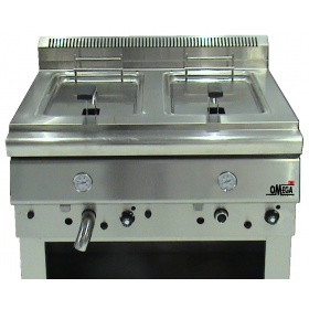Gas Friteuse Doppelt 8 + 8 Liter -mit Thermometer Modell 700