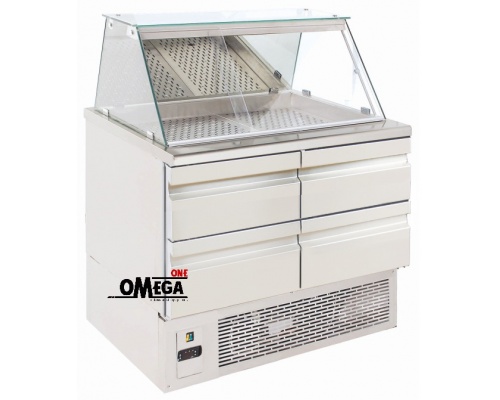 Fischvitrine mit 4 Schubladen 890x700x1300 mm    