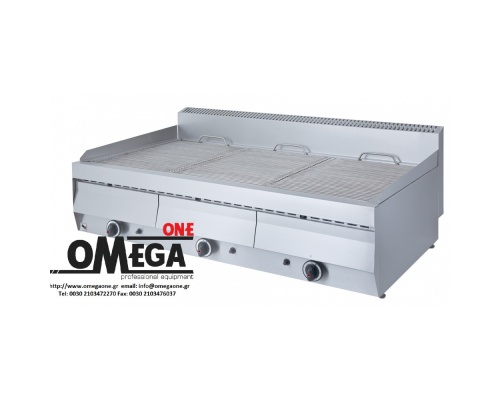 Heavy Duty Gas Vapour Chargrill -3 Burners 1130x700x430/460 mm