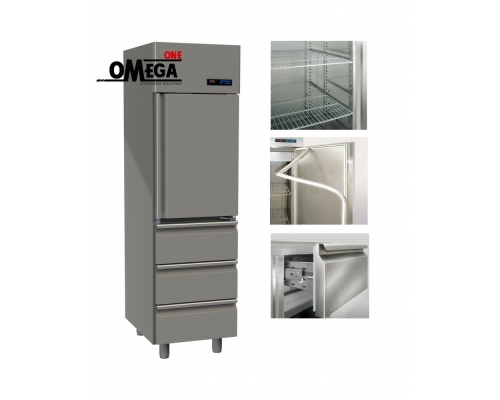 1 Door & 3 Drawers Cabinet Fridge Stainless Steel 455 Ltr MB1