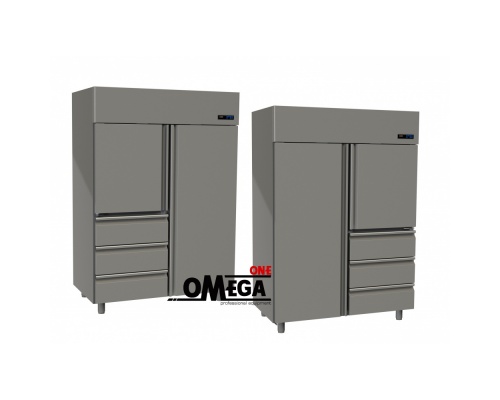 2 Doors & 3 Drawers Cabinet Fridge Stainless Steel 1315 Ltr 