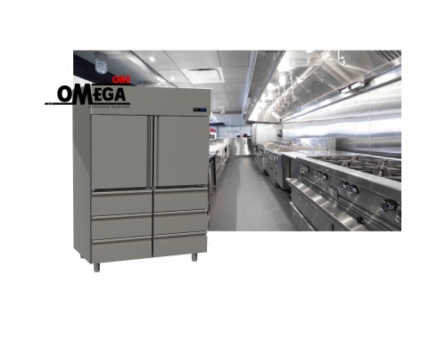 2 Doors & 6 Drawers Cabinet Fridge Stainless Steel 1315 Ltr 