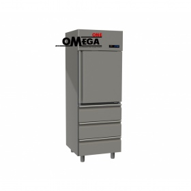 1 Door & 3 Drawers Cabinet Fridge Stainless Steel 597 Ltr MK1