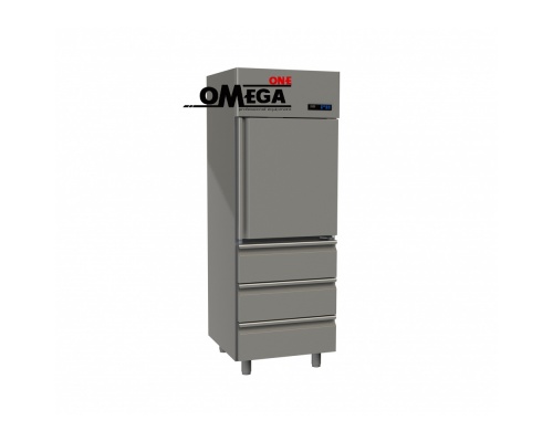 1 Door & 3 Drawers Cabinet Fridge Stainless Steel 597 Ltr MK1