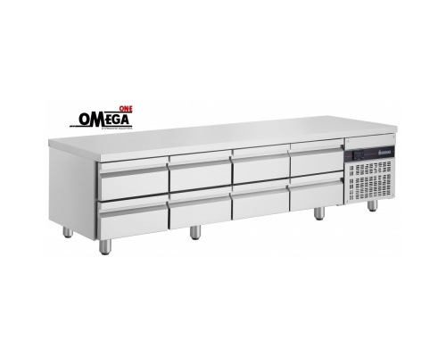 Refrigerated Counters with 8 Drawers dim. 2240x700x620 mm PWN333