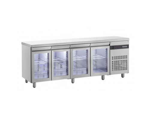 4 Opening Glass Doors Refrigerated Counter dim.  2240x700x870 mm ΡNN999/GL
