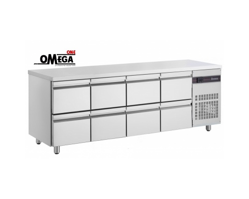 Refrigerated Counters with 8 Drawers dim. 2240x700x870 mm PNN224