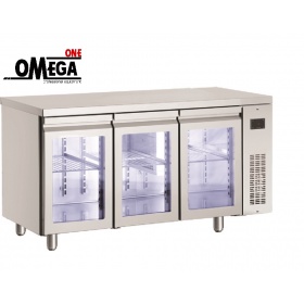 2 Opening Glass Doors Refrigerated Counter without Motor dim. 1540x700x870 mm PNN999GL