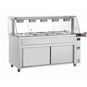 5 x 1/1 GN Bain Marie Displays dim.1792x700x1313mm