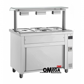 3 x 1/1 GN Bain Marie Hot Cupboard & Heated Gantry dim. 1102x700x1313mm 