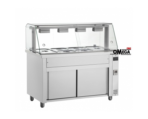 4x GN 1/1 Hot Cupboard Bain Marie Hot Displays dim.1406x700x1313mm