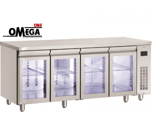 4 Opening Glass Doors Refrigerated Counter Remote Series 600 and 700