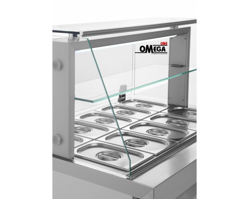  2 x 1/1 GN Table Top Bain Marie with Glass Screen -Wet Heat dim. 760x630x710 mm