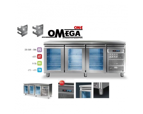 5 Glass Doors Refrigerated Counter dim. 2650x600x865 mm Series 60 