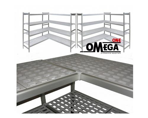 Regalsystem für Kühlzellen Polypropylen Regale & Aluminium - 4 Böden (Breite 50 cm)