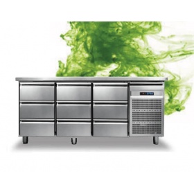 Refrigerated Counters wIth 9 Drawers dim. 1820x700x865 mm Series 70