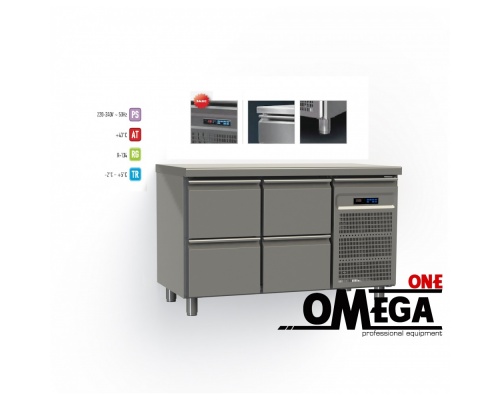 Refrigerated Counters wIth 4 Drawers dim. 1370x700x865 mm Series 70