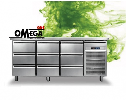 Refrigerated Counters wIth 9 Drawers dim. 1820x600x865 mm Series 60