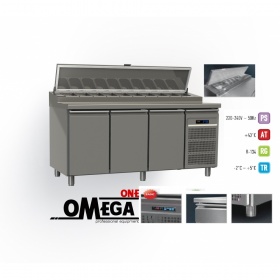 Kühltisch Pizza-Saladette maße: 1750x800x865/1020/1380 mm GN 1/1 MPI8-182-PPP 