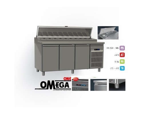 Refrigerated Salad & Pizza Topping Unit dim. 1750x800x865/1020/1380 mm GN 1/1  MPI8-182-PPP