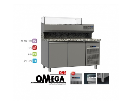 Refrigerated Pizza / Salad Prep Counter dim. 1450x800x865/1440 mm MG8-152VP-PP