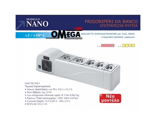 Counter Top Display Fridge dim. 990x245x235 mm mod. NANO