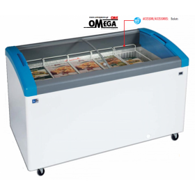 NT Sliding Curved Glass Lid Chest Freezer & Baskets