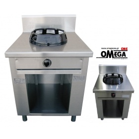 Gas Wok Cooker 1 Burner Wok (on open cabinet)