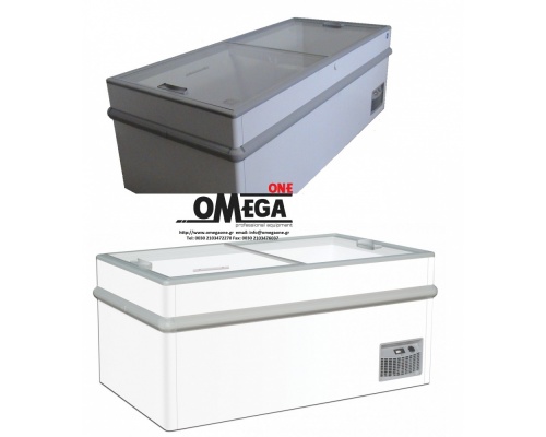 150N Flat Sliding Glass Lid Chest Freezer 