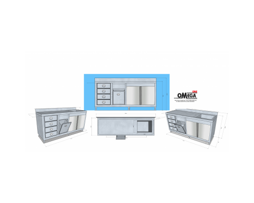 Arbeitstische Edelstahl -Spezielle Konstruktionen Omega One