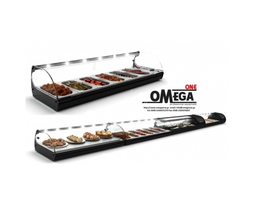 Heated Display Bain Marie 6 x 1/3 GN -Lighting LED 