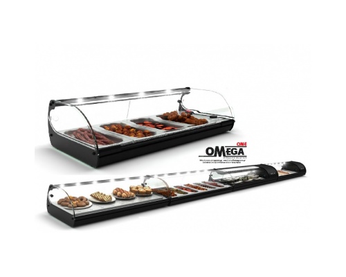 Heated Display Bain Marie 4 x 1/3 GN -Lighting LED 