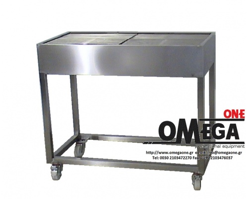 Charcoal Broiler Griddle with Trolley 