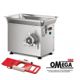 Omega Group C/E 32SRH Refrigerated Meat Mincer max 500 Kg/h made of with Semiautomatic Hamburger Attachment