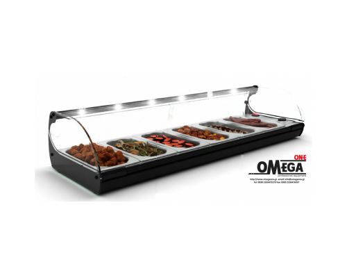 Heated Display Bain Marie 6 x 1/3 GN -Lighting LED 