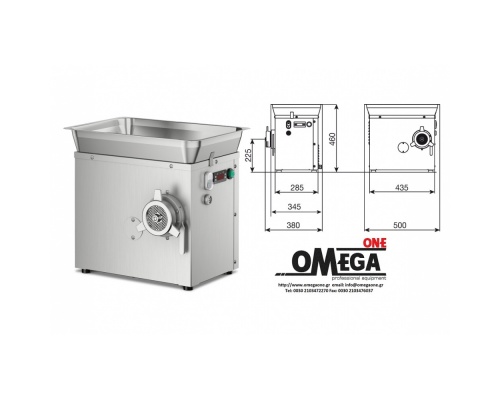 Gekühlter Fleischwolf max 300 Kg/h Omega Group C/E 22SR 