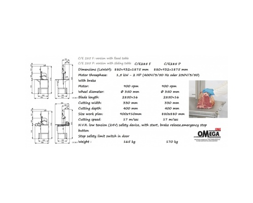 Bone Saw Floor C/E 285F & C/E 285P 