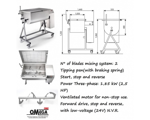 Kneader Meat Mixer 180 Ltr -Two blades Omega One
